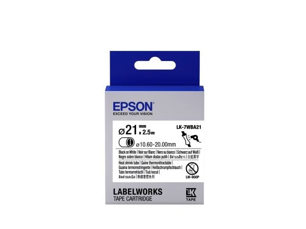 Epson LabelWorks LK-7WBA21 - Svart på hvitt - Rull (3,6 cm x 3 m) 1 rull(er) slange - for LabelWorks LW-1000, LW-300, LW-400, LW-600, LW-700, LW-Z5...