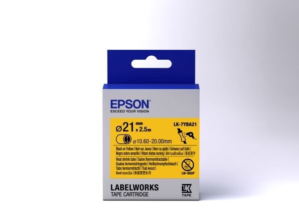 Epson LabelWorks LK-7YBA21 - Svart på gult - Rull (3,6 cm x 3 m) 1 rull(er) slange - for LabelWorks LW-1000, LW-300, LW-400, LW-600, LW-700, LW-Z50...