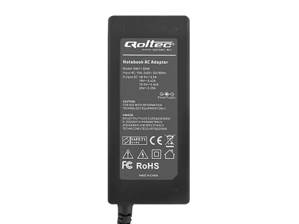 Qoltec - Strömadapter - AC 100-240 V - 65 Watt