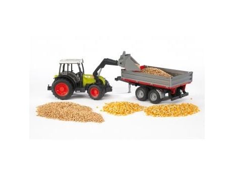 Bruder Claas Nectis 267 F tractor with frontloader and tipping trailer toy