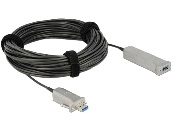 Delock Active Optical - USB-kabelsett - aktiv, tommelskruer - svart