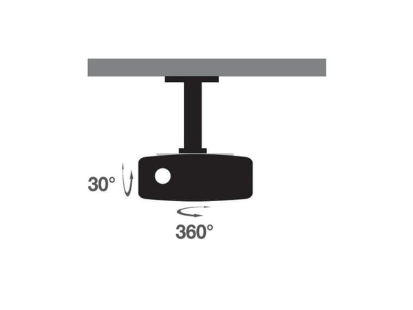 Techly ICA-PM 200WH, Tak, 15 kg, Hvit, -30 - 30°, 360°, 0 - 30°