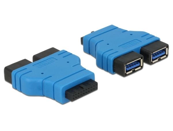 Delock - Intern USB-adapter - USB-type A (hunn) til 20-pins USB 3.0-plugg (hunn)