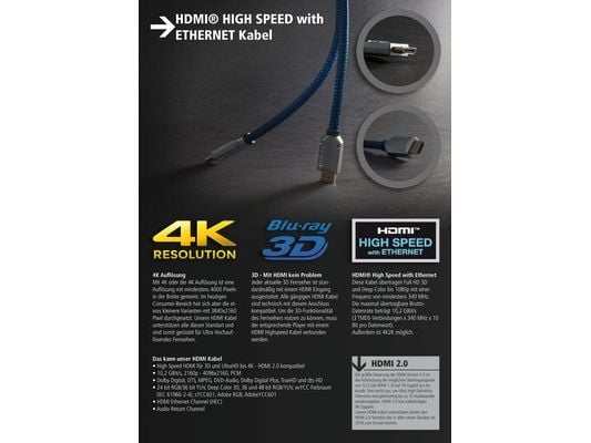 S-Conn HDMI A/A 2m, 2m, HDMI Type A (Standard), HDMI Type A (Standard), 8,16 Gbit/sek., Svart