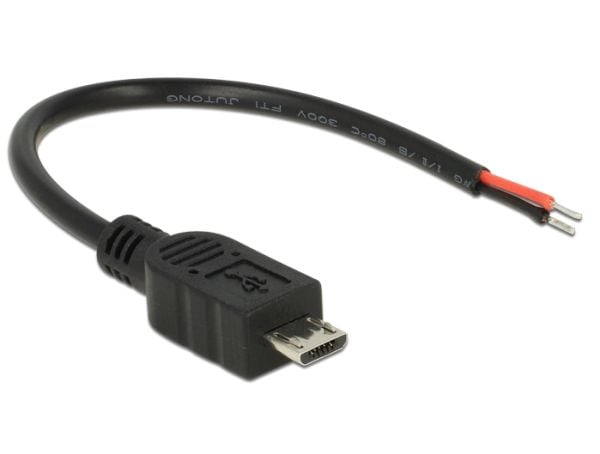 DeLOCK - Strømkabel - uisoleret ledning til Micro-USB Type B (kun strøm) (han) - 10 cm - lajittelu