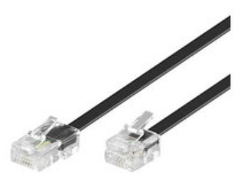 MicroConnect - Telefonkabel - RJ-45 (4-pin) (hann) til RJ-11 (hann) - 6 m - svart