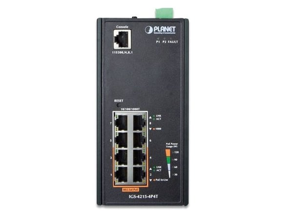 PLANET IGS-4215-4P4T - Switch - Styrt - 4 x 10/100/1000 + 4 x 10/100/1000 (PoE) - DIN-skinnemonterbar (144 W)