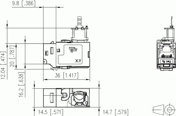 Metz Connect 130B23-E RJ45 inbyggt Keystone-modul CAT 6A (1 st)