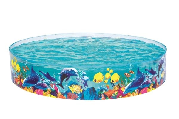 Bestway 55031, Oppblåsbart basseng, 1612 l, Rund, 3 år, PVC, Vinyl, Flerfarget