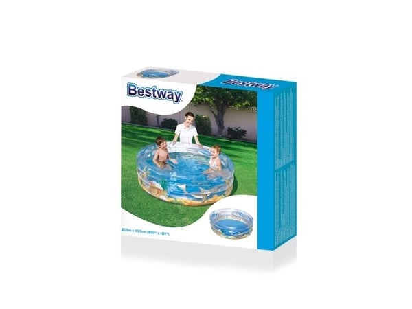 Bestway 51045, Puhallettava uima-allas, 445 L, Pyöreä, Vinyyli, Läpinäkyvä