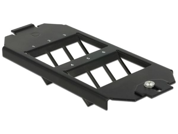 Delock Keystone Mounting - Monteringskonsol för modulär insättning - svart - 6 portar