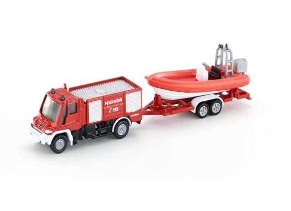 Siku Unimog brannbil med båt