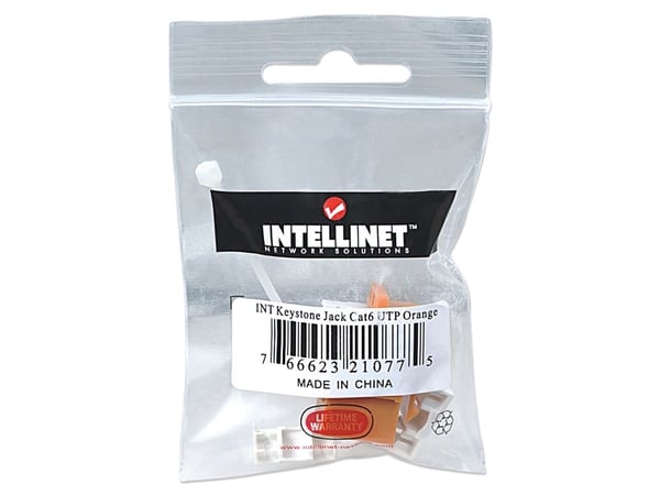 Intellinet 210775, Flat, Oransje, RJ-45, Hunkjønn, 22/26, Cat6