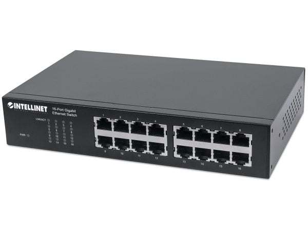 Intellinet 561068, Uhåndtert, L2, Gigabit Ethernet (10/100/1000), Full tosidig, Rack-montering, 1U