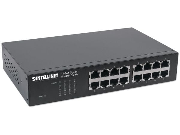 Intellinet 561068, Uhåndtert, L2, Gigabit Ethernet (10/100/1000), Full tosidig, Rack-montering, 1U