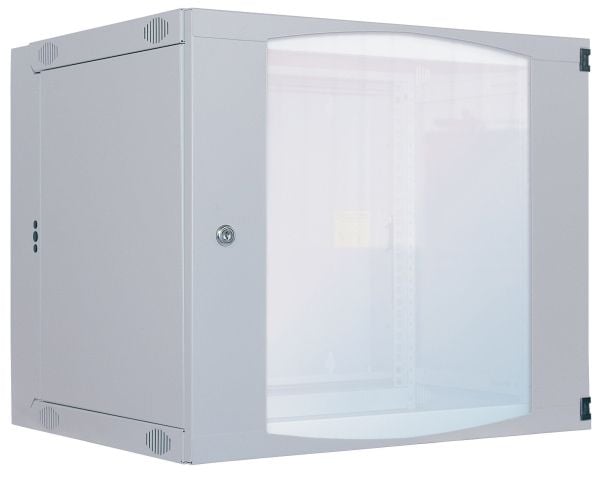 Intellinet 713757, Veggmonterbar hylle, 6U, Nøkkellås, 15 kg, Grå