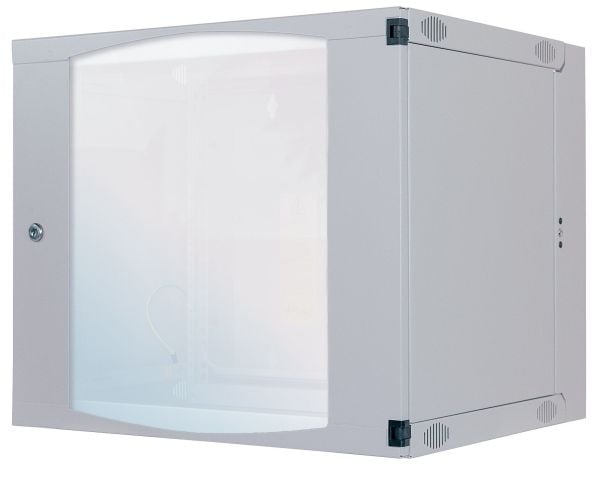 Intellinet 713771, Veggmonterbar hylle, 9U, 30 kg, Nøkkellås, 19 kg, Grå