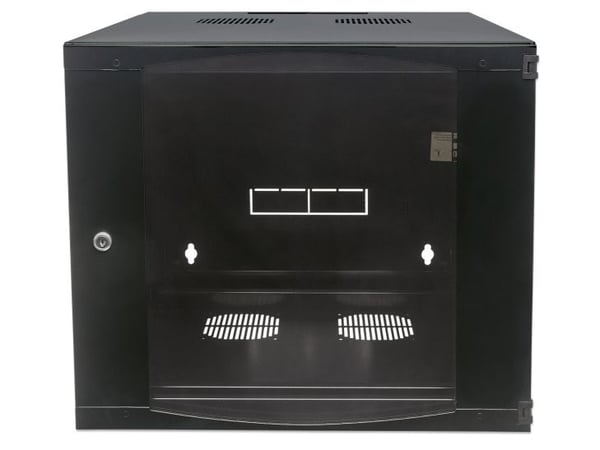 Intellinet 713788, Veggmonterbar hylle, 12U, Nøkkellås, 20,5 kg, Sort