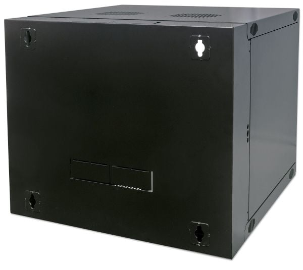 Intellinet 713788, Veggmonterbar hylle, 12U, Nøkkellås, 20,5 kg, Sort