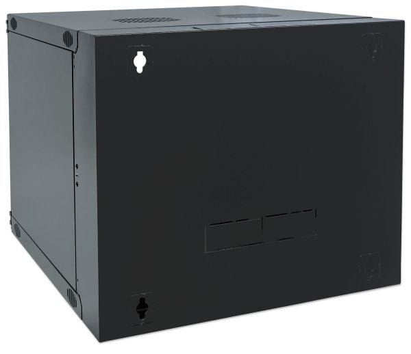 Intellinet 713788, Veggmonterbar hylle, 12U, Nøkkellås, 20,5 kg, Sort