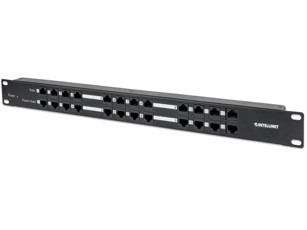 Intellinet 720342, RJ-45, Cat5e, Sort, Metall, Rackmontering, 1U