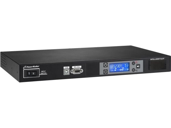PowerWalker PDU RC-16A - Tehonjakoyksikkö (räkkiversio) - AC 220/230/240 V - 3680 VA - RS-232, USB - tulo: IEC 60320 C20 16A - lähtöliittimet: 8 (I...