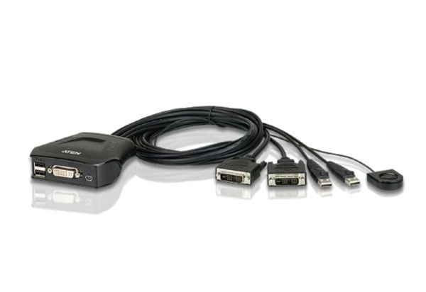 ATEN CS22D - KVM-svitsj - 2 x KVM port(s) - 1 lokalbruker - stasjonær