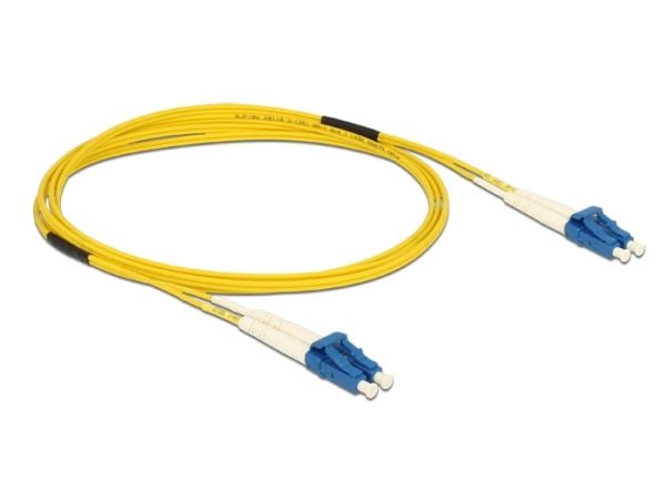 Delock - Nettverkskabel - LC-enkeltmodus (hann) til LC-enkeltmodus (hann) - 2 m - fiberoptisk - 9 / 125 micron - OS2 - halogenfri - gul