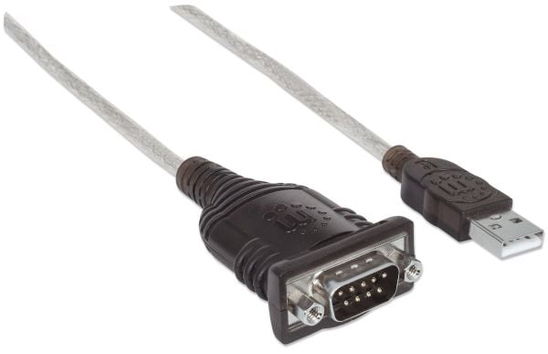 Manhattan 151856, Sølv, 0,45 m, USB A, Serial/COM/RS232/DB9, Hankjønn, Hankjønn