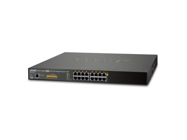 PLANET UPOE-800G - Strøminjektor (kan monteres i rack) - AC 100/240 V - 400 watt - Ethernet 10/100/1000 - utgangskontakter: 8 - 1U - 19"