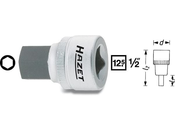 HAZET 985-10, 1 kpl, 25,4 / 2 mm (1 / 2"), Terästä, 40 mm, 70 g