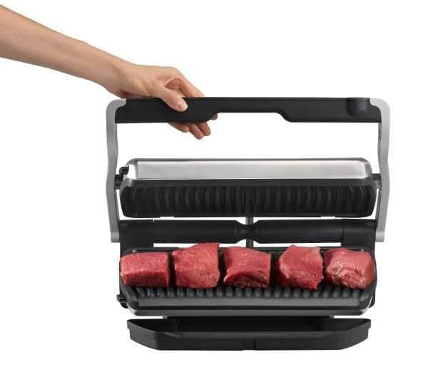 Tefal OptiGrill+ GC712D34 - Grill - elektrisk - 600 kvadratcentimeter - sølv