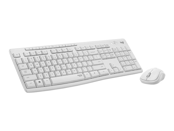 Logitech MK295 Silent - Tastatur- og mussett - trådløs - 2.4 GHz - Pan Nordic - gulaktig hvit