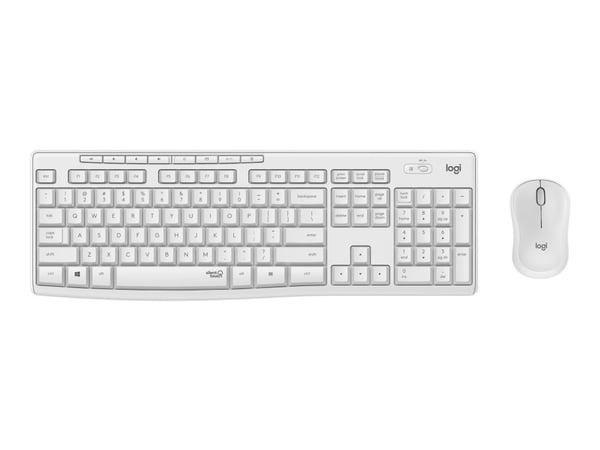 Logitech MK295 Silent - Tastatur- og mussett - trådløs - 2.4 GHz - Pan Nordic - gulaktig hvit