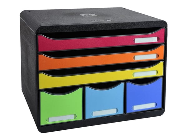 Skuffekabinet Exacompta Storebox Maxi med 6 skuffer, Harlekin