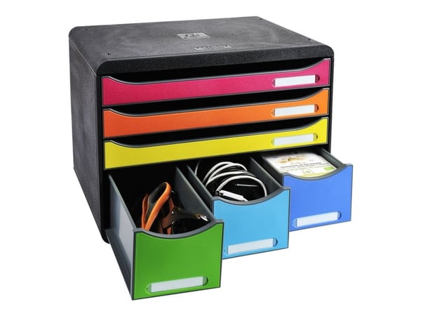 Skuffekabinet Exacompta Storebox Maxi med 6 skuffer, Harlekin