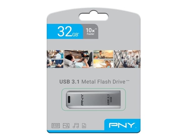 PNY Elite Steel - USB-flashstasjon - 32 GB - USB 3.1