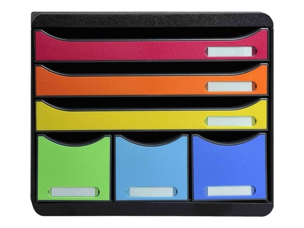 Skuffekabinet Exacompta Storebox Maxi med 6 skuffer, Harlekin