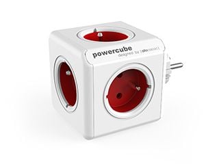 Allocacoc PowerCube Original Type E, Sisätila, Tyyppi E, Punainen, CE, 5 AC-pistorasia(a), 16 A