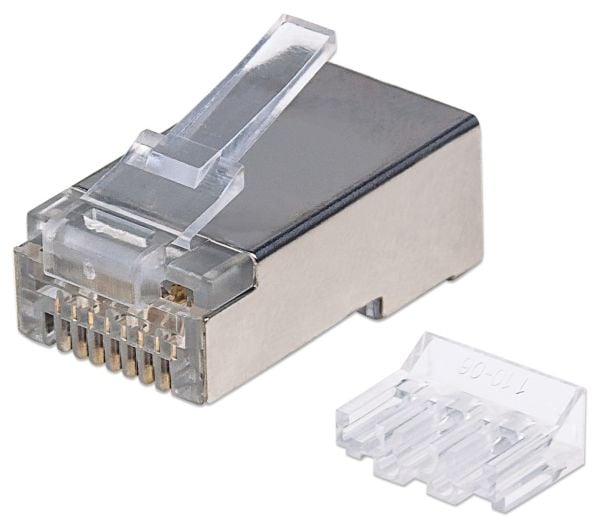 Intellinet 790680, RJ45, Gjennomsiktig, Hankjønn, Rett, Bronse, Polykarbonat (PC), S/UTP (STP)