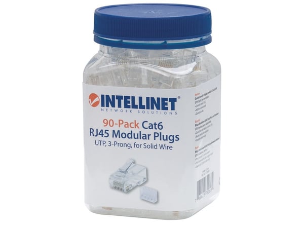 Intellinet 790604, RJ45, Gjennomsiktig, Polykarbonat, Cat6, U/UTP (UTP), Gull