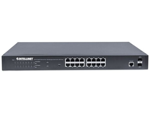 Intellinet 561341, Håndtert, L2+, Gigabit Ethernet (10/100/1000), Strøm over Ethernet (PoE), Rack-montering, 1U