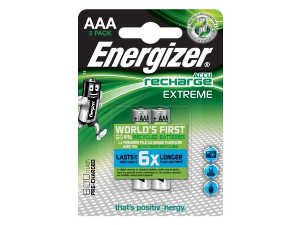 Energizer Recharge Extreme HR03 - Batteri 2 x AAA - (ladbare) - 800 mAh
