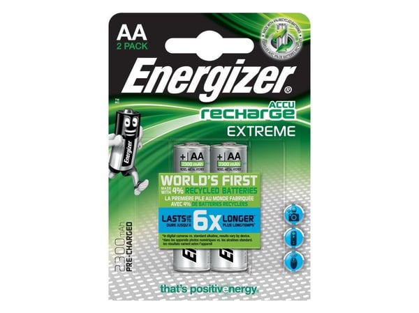 Energizer Accu Recharge Extreme - Batteri 2 x AA type - NiMH - (oppladbart) - 2300 mAh - sølv