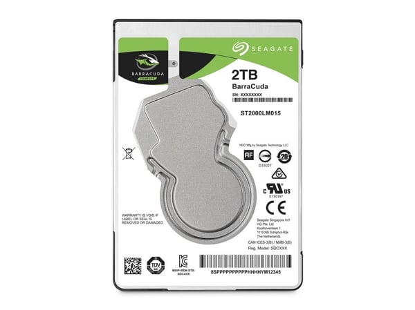 Seagate Guardian BarraCuda ST2000LM015 - Hårddisk - 2 TB - inbyggd - 2.5" - SATA 6Gb/s - 5400 rpm - buffert: 128 MB