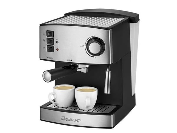 Clatronic ES 3643 - Kaffemaskin med melkeskummer - 15 bar - rustfritt stål