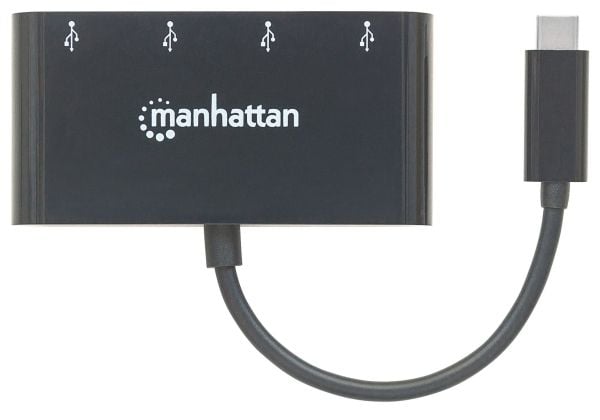 Manhattan 162746, USB 3.2 Gen 1 (3.1 Gen 1) Type-C, USB 3.2 Gen 1 (3.1 Gen 1) Type-A, 5000 Mbit/s, Svart, Akrylonitril-butadien-styren (ABS), 0,2 m