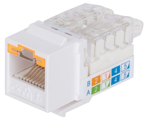 Intellinet 790758, Tasainen, Valkoinen, RJ-45, Naaras, Kulta, 22/26