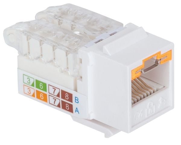 Intellinet 790758, Tasainen, Valkoinen, RJ-45, Naaras, Kulta, 22/26
