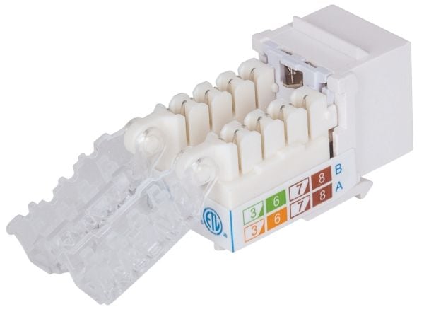Intellinet 790758, Tasainen, Valkoinen, RJ-45, Naaras, Kulta, 22/26